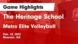 The Heritage School vs Metro Elite Volleyball Game Highlights - Feb. 18, 2023