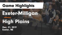 Exeter-Milligan  vs High Plains  Game Highlights - Dec. 21, 2019