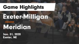 Exeter-Milligan  vs Meridian  Game Highlights - Jan. 31, 2020