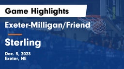 Exeter-Milligan/Friend  vs Sterling  Game Highlights - Dec. 5, 2023