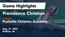 Providence Christian  vs Prattville Christian Academy  Game Highlights - Aug. 27, 2022