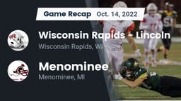 Recap: Wisconsin Rapids - Lincoln  vs. Menominee  2022