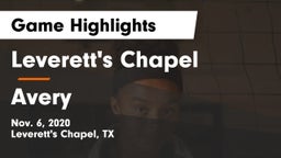 Leverett's Chapel  vs Avery  Game Highlights - Nov. 6, 2020