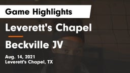 Leverett's Chapel  vs Beckville JV Game Highlights - Aug. 14, 2021