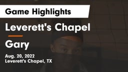Leverett's Chapel  vs Gary Game Highlights - Aug. 20, 2022