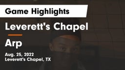 Leverett's Chapel  vs Arp Game Highlights - Aug. 25, 2022