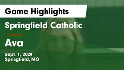 Springfield Catholic  vs Ava  Game Highlights - Sept. 1, 2020