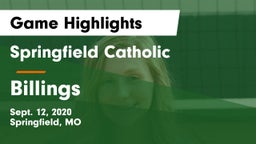 Springfield Catholic  vs Billings Game Highlights - Sept. 12, 2020