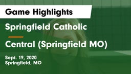 Springfield Catholic  vs Central  (Springfield MO) Game Highlights - Sept. 19, 2020