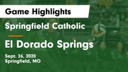Springfield Catholic  vs El Dorado Springs  Game Highlights - Sept. 26, 2020