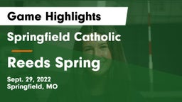 Springfield Catholic  vs Reeds Spring  Game Highlights - Sept. 29, 2022