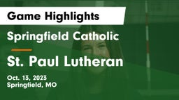 Springfield Catholic  vs St. Paul Lutheran  Game Highlights - Oct. 13, 2023