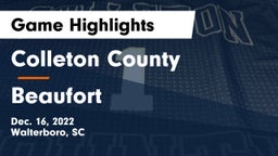 Colleton County  vs Beaufort  Game Highlights - Dec. 16, 2022