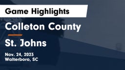 Colleton County  vs St. Johns  Game Highlights - Nov. 24, 2023