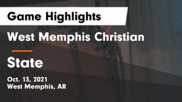 West Memphis Christian  vs State Game Highlights - Oct. 13, 2021