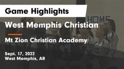 West Memphis Christian  vs Mt Zion Christian Academy  Game Highlights - Sept. 17, 2022