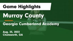 Murray County  vs Georgia Cumberland Academy Game Highlights - Aug. 25, 2022
