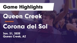 Queen Creek  vs Corona del Sol  Game Highlights - Jan. 31, 2020