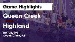 Queen Creek  vs Highland  Game Highlights - Jan. 22, 2021