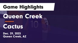 Queen Creek  vs Cactus  Game Highlights - Dec. 29, 2023