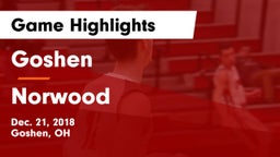 Goshen  vs Norwood  Game Highlights - Dec. 21, 2018