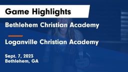 Bethlehem Christian Academy  vs Loganville Christian Academy Game Highlights - Sept. 7, 2023