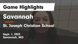 Savannah  vs St. Joseph Christian School  Game Highlights - Sept. 1, 2022