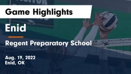 Enid  vs Regent Preparatory School  Game Highlights - Aug. 19, 2022
