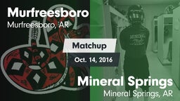 Matchup: Murfreesboro High vs. Mineral Springs  2016