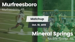 Matchup: Murfreesboro High vs. Mineral Springs  2019