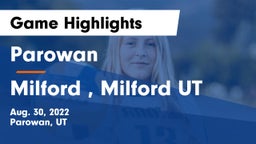 Parowan  vs Milford , Milford UT Game Highlights - Aug. 30, 2022
