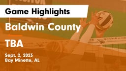 Baldwin County  vs TBA Game Highlights - Sept. 2, 2023