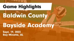 Baldwin County  vs Bayside Academy  Game Highlights - Sept. 19, 2023