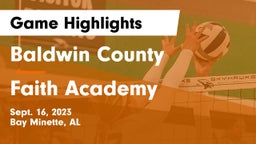 Baldwin County  vs Faith Academy  Game Highlights - Sept. 16, 2023