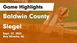 Baldwin County  vs Siegel  Game Highlights - Sept. 22, 2023