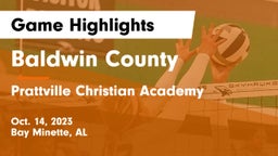Baldwin County  vs Prattville Christian Academy  Game Highlights - Oct. 14, 2023