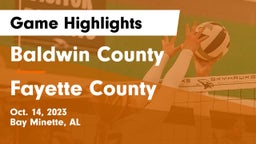Baldwin County  vs Fayette County  Game Highlights - Oct. 14, 2023
