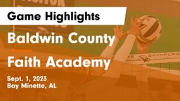 Baldwin County  vs Faith Academy  Game Highlights - Sept. 1, 2023