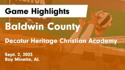Baldwin County  vs Decatur Heritage Christian Academy  Game Highlights - Sept. 2, 2023