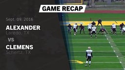 Recap: Alexander  vs. Clemens  2016