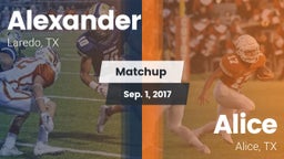 Matchup: Alexander High vs. Alice  2017