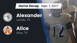 Recap: Alexander  vs. Alice  2017