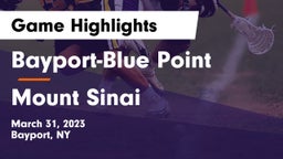 Bayport-Blue Point  vs Mount Sinai  Game Highlights - March 31, 2023