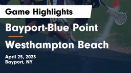 Bayport-Blue Point  vs Westhampton Beach  Game Highlights - April 25, 2023