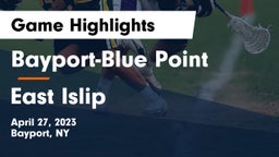 Bayport-Blue Point  vs East Islip  Game Highlights - April 27, 2023