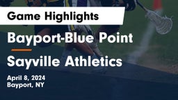 Bayport-Blue Point  vs Sayville Athletics Game Highlights - April 8, 2024
