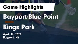 Bayport-Blue Point  vs Kings Park   Game Highlights - April 16, 2024