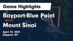 Bayport-Blue Point  vs Mount Sinai  Game Highlights - April 18, 2024