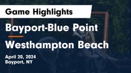 Bayport-Blue Point  vs Westhampton Beach  Game Highlights - April 20, 2024
