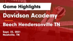 Davidson Academy  vs Beech  Hendersonville TN Game Highlights - Sept. 23, 2021